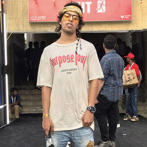 T-Shirt Oversize in Cotone Pesante da Uomo, Maglietta Justin Bieber Hip-Hop PURPOSE TOUR in Vendita - Product Image 5