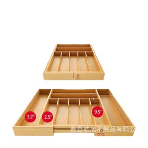 Bamboo <b>Kitchen</b> Knife Organizer Compartmentalized Drawer Style Tableware <b>Storage</b> <b>Box</b> Space Saving <b>Kitchen</b> <b>Storage</b> - Product Image 4