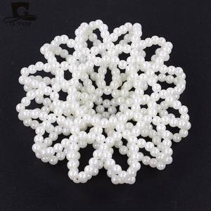 FF2539 Voile à cheveux en crochet fait main avec perles, pour ballet, danse, patinage, usage quotidien, couvre-chignon perlé - Product Image 3