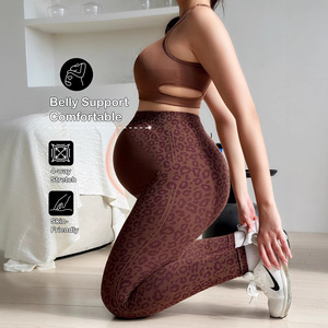 Leggings de maternité sans couture avec poches, taille haute, effet push-up, <span class=keywords><strong>pour</strong></span> la grossesse et le post-partum, vêtements de yoga - Product Image 3