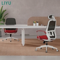 Chaise de bureau ergonomique contemporaine LIYU à dossier haut en maille avec hauteur de siège réglable pour utilisation en salle de sport