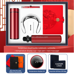 Grande boîte cadeau d'entreprise publicitaire pour articles d'affaires tasse + stylo + masseur <span class=keywords><strong>de</strong></span> cou + cahier A5 + parapluie Logo personnalisé combiner coffret cadeau - Product Image 3