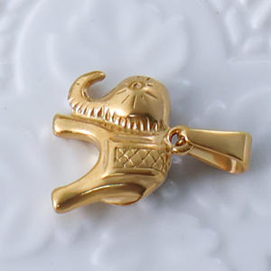 Ciondolo con Logo personalizzato oro 18k gioielli in acciaio inossidabile animale riccio volto a cuore cane elefante ciondolo ala per collana da te - Product Image 4