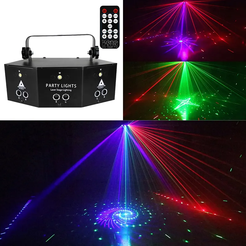 OEM Factory Disco Mini Led Dj proiettore Laser con Controller RGB 9 Eyes Stage Dicso Lights per dj club performance