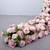Vente en gros de fleurs en soie rose de haute qualité pour centre de table, chemin de table floral, fleur artificielle pour décoration de mariage