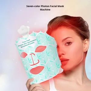 Masque facial LED à 7 couleurs, sans fil, USB, lumière rouge, rajeunissement de la peau, alliage chromé, outil anti-âge - Product Image 2