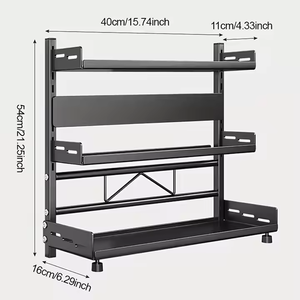 OEM Manufacturer's Freestanding Adjustable 2-3-Tier <b>Metal</b> Spice Rack Organizer Durable Kitchen Kitchen Islands Carts - Product Image 3