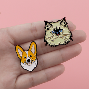9 modèles de badges en métal cloisonné de haute qualité, 3,5 cm, animaux de compagnie (chien et chat), artisanat métallique pour la décoration de sacs à dos et de vêtements - Product Image 4