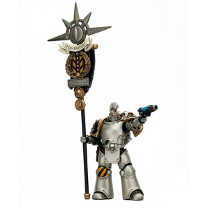 JOYTOY <span class=keywords><strong>Warhammer</strong></span> Horus Heresy Iron Warriors Portador del Estándar Figura de Acción a Escala 1/18 Modelo Articulado Coleccionable - Product Image 3
