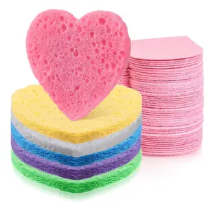 Penjualan Terbaik spons terkompresi hati kain pembersih wajah ramah lingkungan spons dapat digunakan kembali ajaib bersih dapur