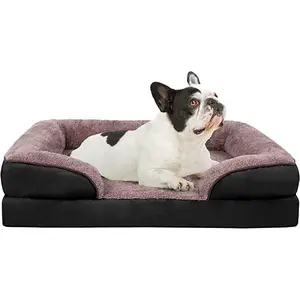 豪华狗床大沙发宠物/狗床，带耐用织物和可拆卸可洗盖宠物床狗睡垫