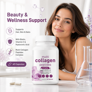 Complesso di Peptidi Multi Collagene 60 Capsule Tipo I II III V X <span class=keywords><strong>per</strong></span> Supporto della Salute di Pelle, Capelli, Unghie e <span class=keywords><strong>Articolazioni</strong></span> <span class=keywords><strong>Integratore</strong></span> Alimentare - Product Image 3
