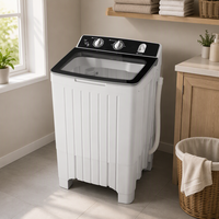 Lave-linge semi-automatique domestique 15 kg, machine à laver commerciale à chargement par le haut, multi-tambour, lavage segmenté, cuve unique