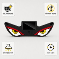 Lampe LED Solaire Œil de Diable pour Pare-Brise de Camion, Lampe Emoji Dynamique, Lampe d'Ambiance pour Vitre Triangulaire, Accessoires Auto Étanche