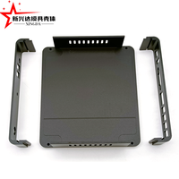 Casing Aluminium Mini PC Tanpa Kipas Warna Abu-abu dengan Sirip Pendingin Atas untuk Komputer Industri Terintegrasi, Pelindung Casing