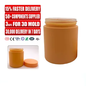 Envase de crema de vitamina amarillo mate esmerilado, bote de hierbas de 4oz, tarro de vidrio coloreado con tapa - Product Image 1