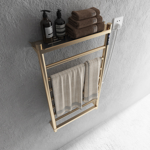 Haut de gamme PVD Surface étanche chauffe-serviettes montage mural électrique <span class=keywords><strong>eau</strong></span> chauffée porte-serviettes avec minuterie Thermostat - Product Image 4