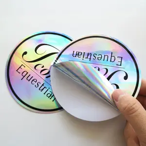 Hot Impermeabile Die Cut Logo del Marchio Personalizzato Riflettente Argento Arcobaleno Laser Sticker Adesivo Olografico