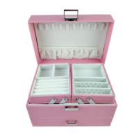 Boîte cadeau en cuir Double couche pour bijoux, Logo personnalisé de luxe, boucles d'oreilles, collier, bague, emballage, Offre Spéciale