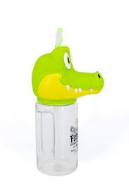 زجاجة ماء بلاستيكية شفافة برأس قرش تذكارية مصنوعة من القش كوب من شجر القرش - Product Image 2