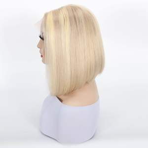 Parrucche Frontali in Pizzo di Capelli Umani Remy 100% di Grado Professionale, Senza Perdita di Capelli, per Donne Bianche, Capelli Caucaici, Biondo Platino - Product Image 1
