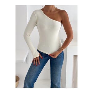 Blusa de Manga Larga con Hombros Descubiertos y Detalle de Dedo para Mujer - Product Image 2