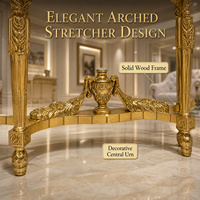 Console en marbre baroque doré massif, sculptée en bois, style royal, pour entrée de villa