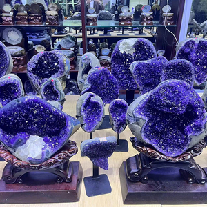 Tinh thể thạch anh tím Uruguay tự nhiên, cụm geode, đá chữa bệnh, đồ trang trí nhà cửa, văn phòng - Product Image 2