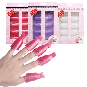 Ferramentas de manicure profissional 10pcs Reutilizável Plástico Uv Gel Polish Nail Art Soak Off Clip Polish Nail Remover Clip