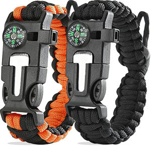 Pulsera de supervivencia <span class=keywords><strong>Paracord</strong></span> táctica ajustable multiusos 5 en 1 con hebilla de arranque de fuego - Product Image 1