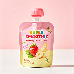 Sachets souples personnalisés en PE avec bec verseur pour aliments pour bébés, rechargeables, pour purée <span class=keywords><strong>bio</strong></span> faite <span class=keywords><strong>maison</strong></span>, liquides, pour tout-petits et enfants - Product Image 1