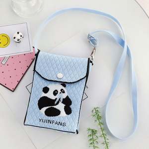 Cute <strong>Panda</strong> Secret Button Mini Knitted Mini Mobile Phone Pouch Cross Body Handbag Travel <strong>Bag</strong> - Product Image 6