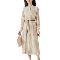 Nouvelle Robe Vintage Anti-statique à Motif Floral en Soie de Mûrier Brodé, Coupe Empire, Ligne A, Robuste, pour l'Été et le Printemps 2026