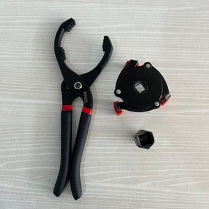 Clé à filtre à huile de type pince de 10 et 12 pouces, outil de réparation automobile en acier à haute teneur en carbone, finition noire - Product Image 2