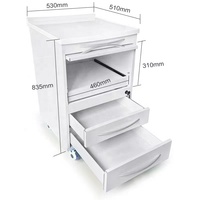 Armoire en acier inoxydable sur mesure à 3 tiroirs, table en marbre, armoires de salon de beauté, armoire mobile blanche