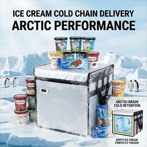 Boîte de livraison isotherme personnalisée pour crème glacée avec blocs réfrigérants pour le transport commercial longue distance, maintient la texture fraîche et la fraîcheur - Product Image 1