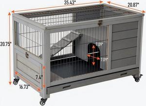 Poulailler en bois de <span class=keywords><strong>sapin</strong></span> massif avec plateau de nettoyage extractible, grande cage extérieure pour poules avec nichoir et barre de repos - Product Image 2