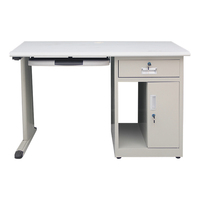 Bureau en acier avec tiroirs Table d'étude d'étudiant en métal avec casier Table d'ordinateur en fer d'usine