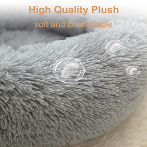 סגנון חדש מיטת מחמד נייד קטן מיטת שינה עגול קטיפה רכה קטיפה רך סופגניות כלב בית לחתול לישון - Product Image 2