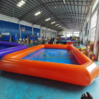 Grande piscine gonflable pliable légère pour enfants, usage commercial extérieur - Piscine portable en PVC antidérapante avec une capacité supérieure à 500L