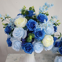 Chemin de table de mariage en soie rayonne 5D faite à la main, écologique, bleu ou personnalisable, 200 cm, haute qualité, vente en gros usine