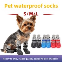 Pet Waterproof Silicone Rain Boots for Dogs & Cats Cartoon Design Non-Slip Durable Four-Season Outdoor Sports Shoes