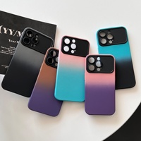 Fournisseur en gros de Chine pour l'iphone 15 pro max dégradé de couleur étui souple en tpu pour iphone étui en silicone à grande fenêtre