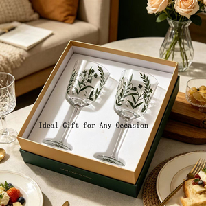 <span class=keywords><strong>Verre</strong></span> à <span class=keywords><strong>vin</strong></span> rouge personnalisé de luxe peint à la main avec un long <span class=keywords><strong>pied</strong></span>, design vintage classique, capacité de 390 ml - Product Image 6