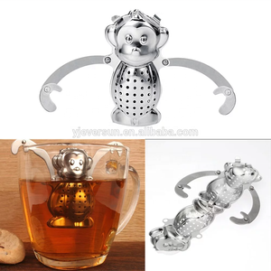 Colador de acero inoxidable Chapado en cobre con forma de mono, para té, café, hierbas, especias, infusión, fabricante de filtros - Product Image 5