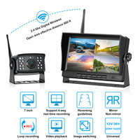 Enregistreur vidéo mobile DVR SD 1080P 4 canaux pour bus, camion et fourgonnette avec 2 caméras AHD sans fil Wifi pour voiture et moniteur