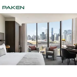 Paken Furniture Simple Modern Charleston Place Hotel Bedroom Mdf Bed Set Furniture