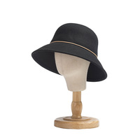 CZ062 Nouveau Chapeau Bob en Feutre 100% Laine pour Enfants Unisexe avec Cordon de Serrage et Sangle Mentonnière, Chapeau d'Hiver Doux et Décontracté