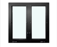 Fenêtre à battant moderne, minimaliste et élégante, pliable, durable, pour balcon, grande fenêtre en verre à pont thermique en alliage d'aluminium
