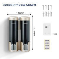 Distributeur de savon mural rechargeable en plastique ABS Bosharon pour hôtel, 2 distributeurs de shampoing, distributeur de savon mousse pour salle de bain